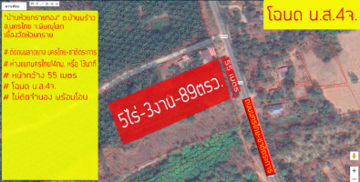ขายที่ดินสวย ติดถนนหลัก1143 นครไทย–ชาติตระการ 5ไร่ 3งาน 89ตรว.